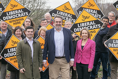 Matthew Green with campaigners at his launch